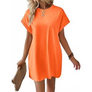 NEW LLOVE bailey shift dress in orange